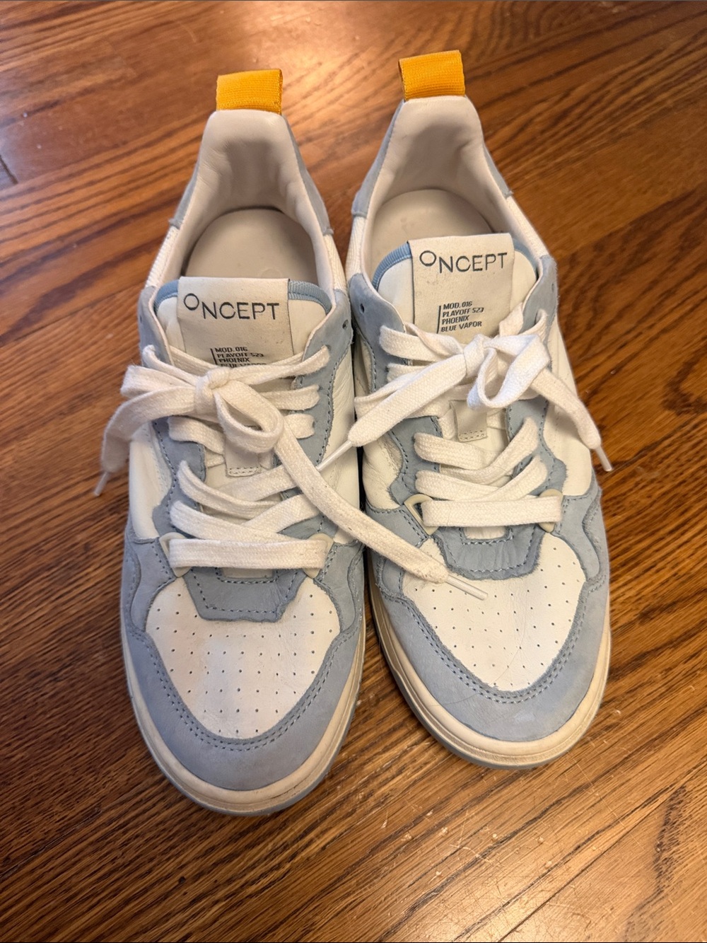 LIKE NEW women’s OnCept Light Blue and White Sneakers. Worn twice.